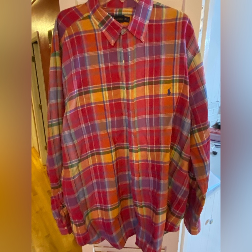Ralph Lauren LS Plaid Linen Shirt 2XLT